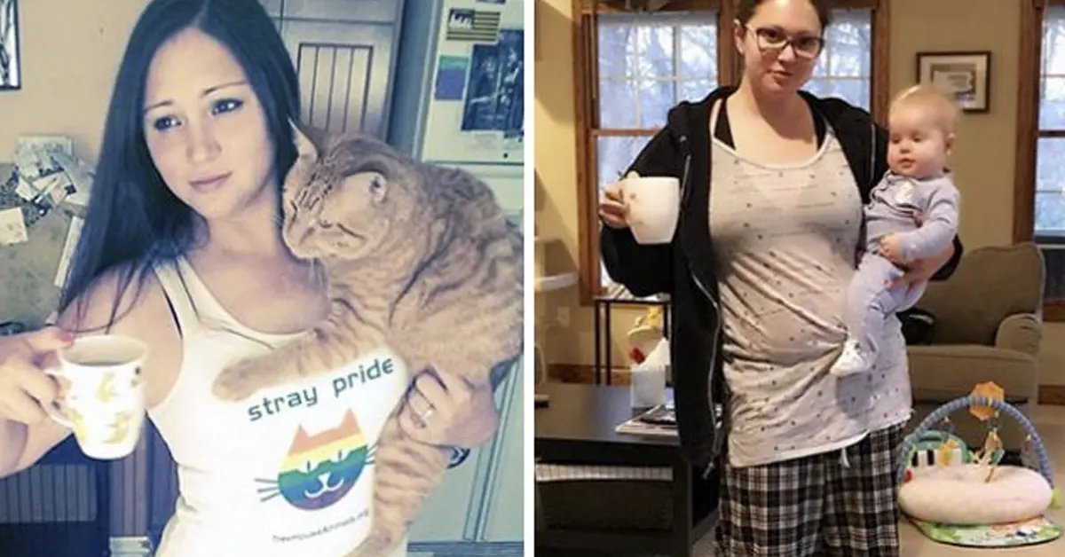20 fotos divertidas que muestran cómo cambian los padres antes y después de tener hijos