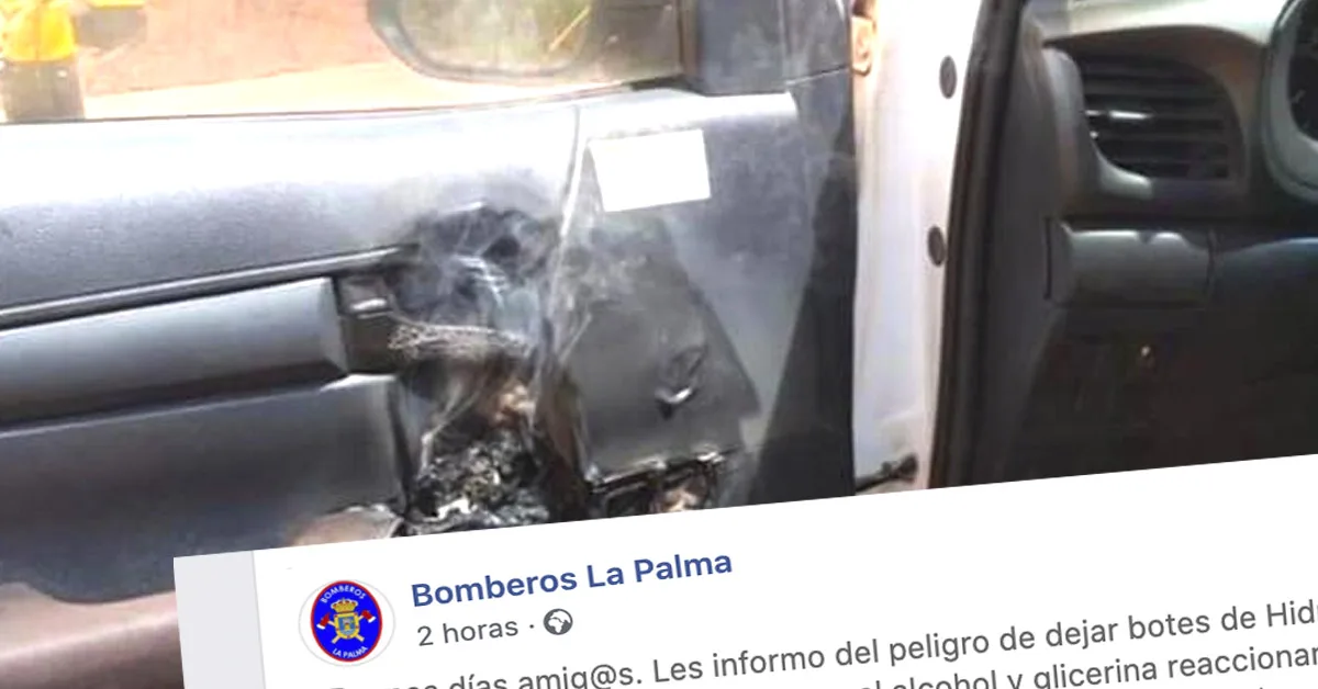 El Cuerpo de Bomberos alerta del peligro de los botes de gel desinfectante en el coche