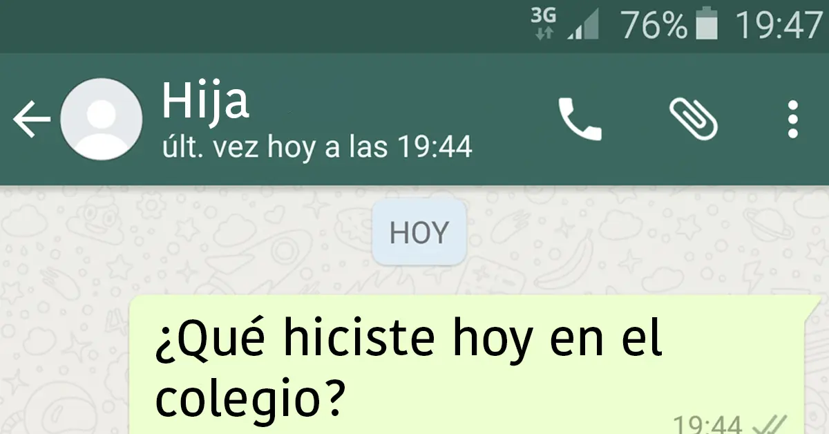Una niña de 5 años se la juega descaradamente a su padre al preguntarle por su día en una conversación del colegio